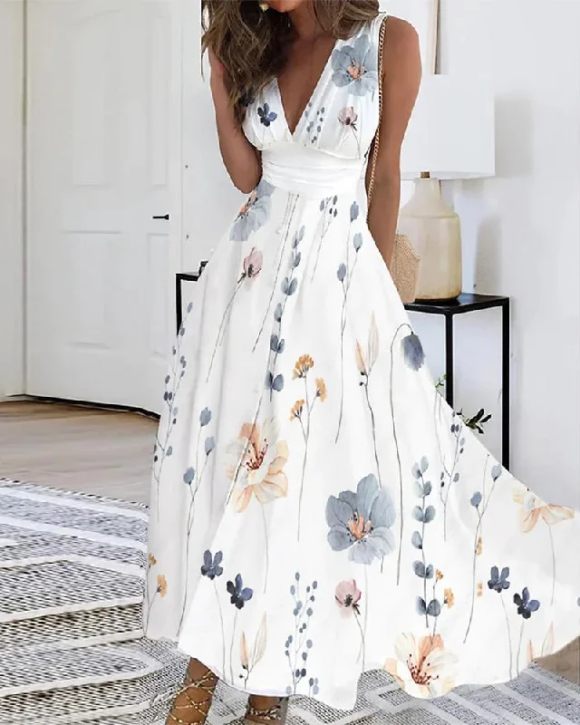 Printed sleeveless dress Boho unclassified dresses