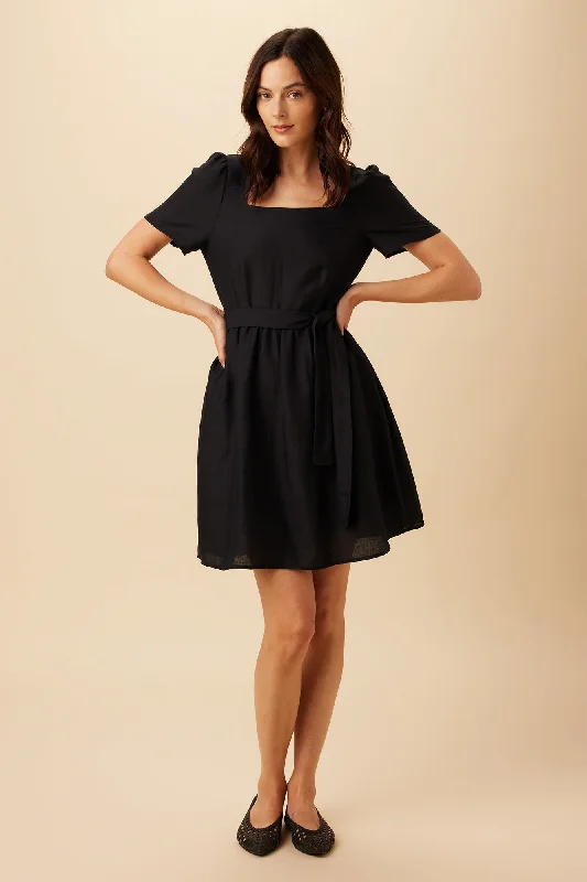 Ria Ramie Viscose Dress - Black Everyday wear unclassified dresses