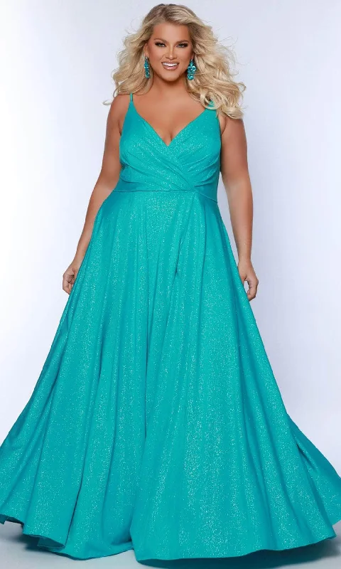 Sydney's Closet SC7375 - Sleeveless A-Line Prom Dress Metallic unclassified dresses