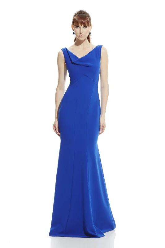 Theia - 882762SC Cowl Neck Jersey Trumpet Gown Party unclassified dresses