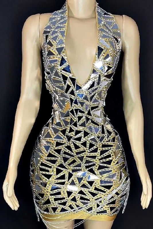 Tyra Mirror Diamante Dress Trendy unclassified dresses