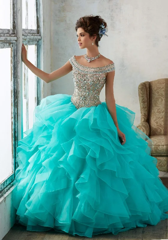 Vizcaya by Mori Lee 89138 - Jeweled Off Shoulder Princess Ballgown Long unclassified dresses