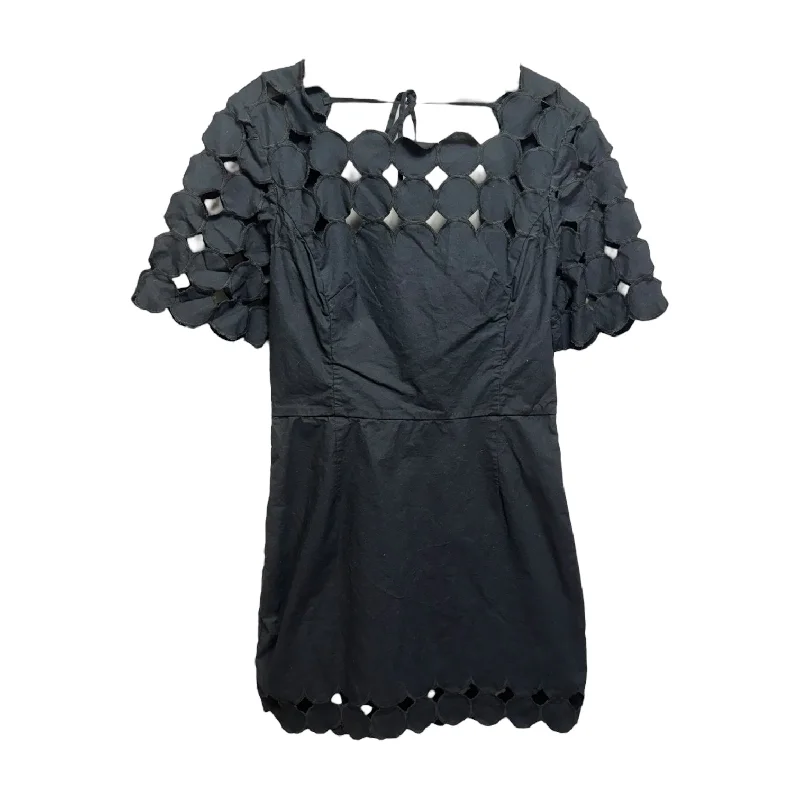 Cutwork Mini Shift Dress By Anthropologie In Black, Size: 8 Faded Denim Skirt