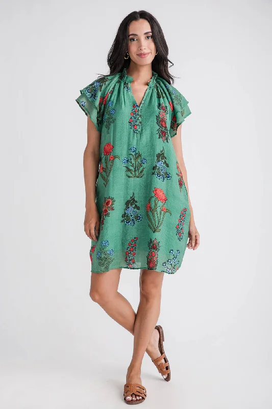 THML Medalion Printed Short Dress Summer Denim Mini