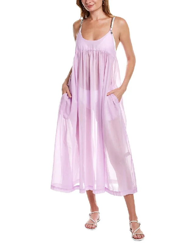 Stella McCartney Logo Charm Pleated Flared Maxi Dress Formal Maxi Skirt