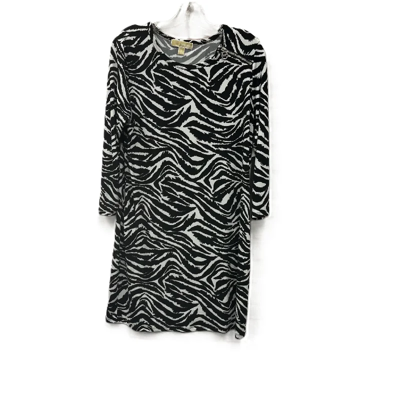 Dress Casual Midi By Michael By Michael Kors In Black & White, Size: L Vintage Printed Skirt