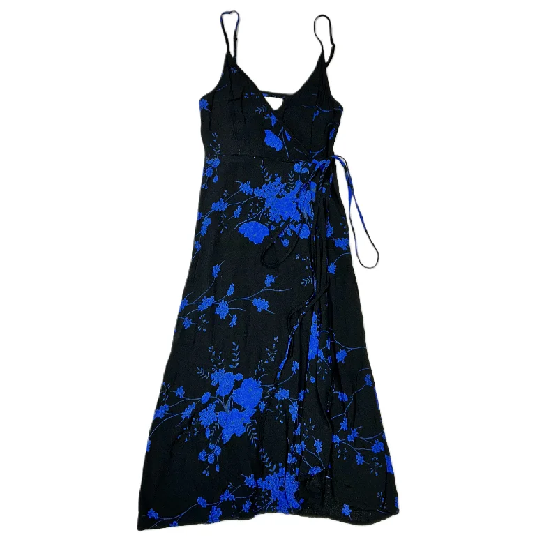 Dress Casual Midi By Urban Outfitters In Black & Blue, Size: S Printed Midi Outfit